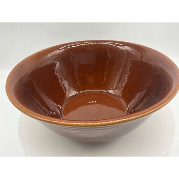 Ragon House Vintage Pottery Stoneware Brown Glaze Bowl ServeWare Collectible 9.5 - Picture 4 of 14